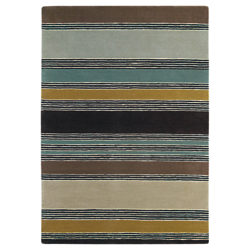 Harlequin Embroidered Stripped Rug Fennel